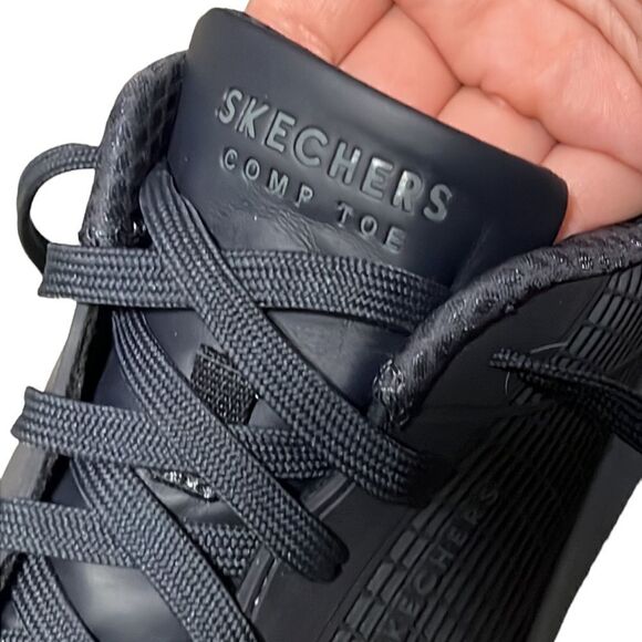 Skechers Comp Toe Shoes Woman’s 10 Uno SR Jhansi Navy Gray Slip Resistant - Picture 8 of 13